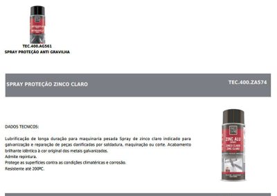 Sprays proteção - lubrificação hidráulica